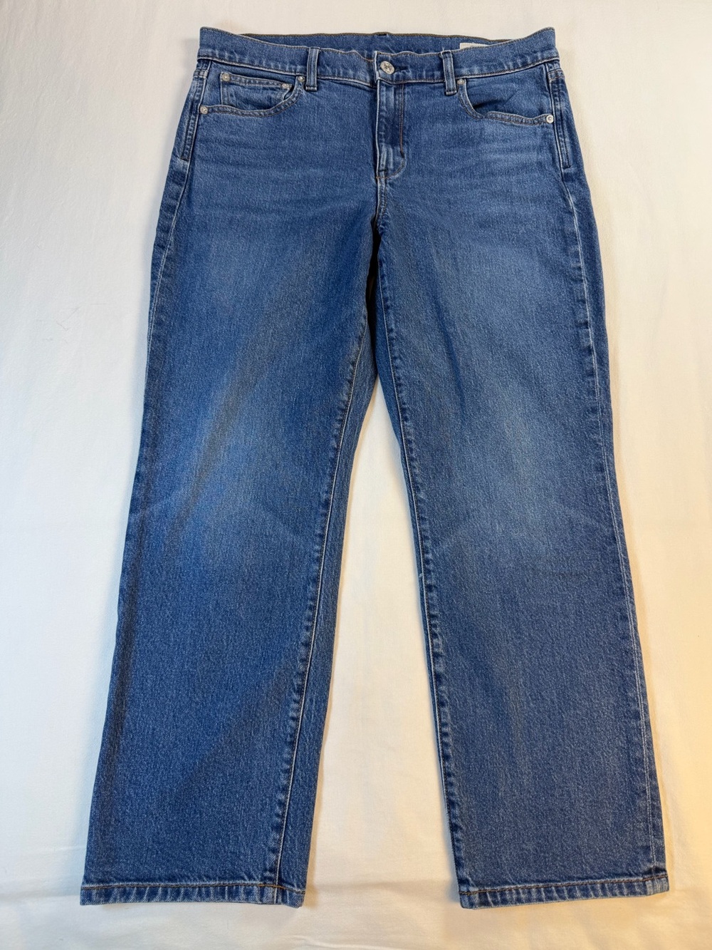 AYR Classic Straight-Leg Crop Frenchie Jeans in Medium Blue Size 31 EUC